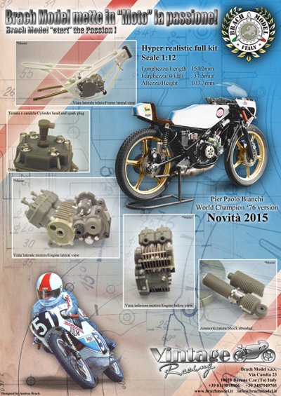 画像1: BRACH MODEL 1/12 モルビデリ125cc 1976 ワールドチャンピオンマシン ピエリ・パオロ・ビアンキ