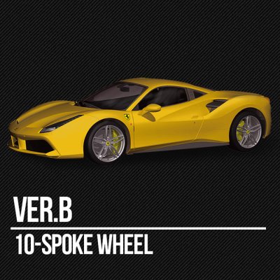 画像1: MFH 1/12 フェラーリ 488 GTB Ver.B 10-Spoke Wheel Model