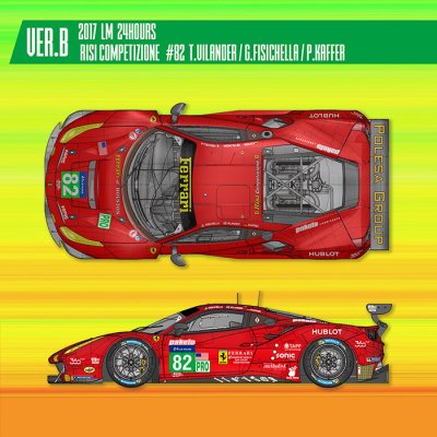 画像1: MFH 1/12 フェラーリ 488 GTE Ver.B 2017 LM Risi Competizione