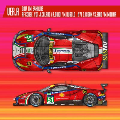 画像1: MFH 1/12 フェラーリ 488 GTE Ver.A 2017 LM AF Corse