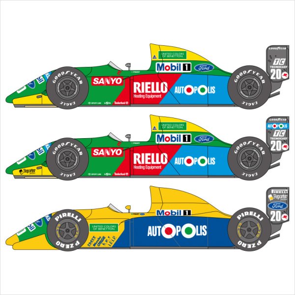 SHUNKO MODELS シュンコウモデル SHK-D180 1/24 ベネトン B190 & B190B デカールセット ハセガワ対応