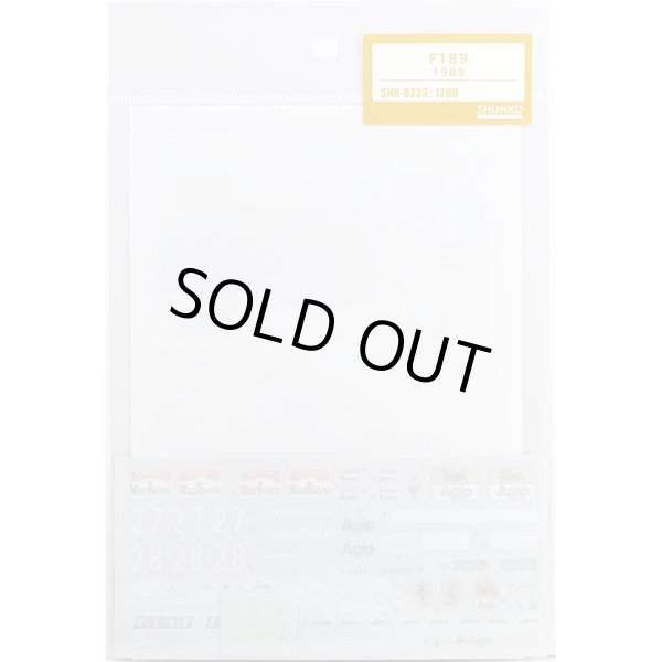 SHUNKO MODELS シュンコモデル SHK-D223 1/20 フェラーリ F189 デカールセット タミヤ対応