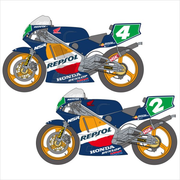 SHUNKO MODELS シュンコウモデル SHK-D255 1/12 ホンダ レプソル NSR250 1990-91 デカールセット デカールセット タミヤ対応