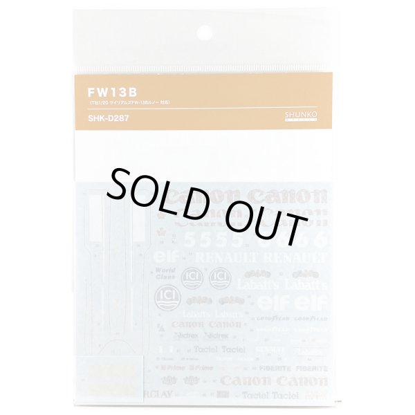 SHUNKO MODELS シュンコウ SHK-D287 1/20 ウイリアムズ FW13B デカールセット タミヤ対応