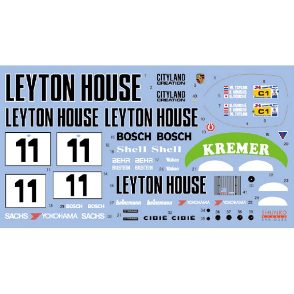 SHUNKO MODELS シュンコウ SHK-D333 1/24 レイトンハウス ポルシェ 962C 1987 LM デカールセット タミヤ ハセガワ レベル対応