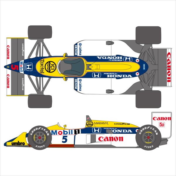 SHUNKO MODELS シュンコウモデル SHK-D339 1/20 ウィリアムズ FW11B 1987 デカールセット タミヤ対応