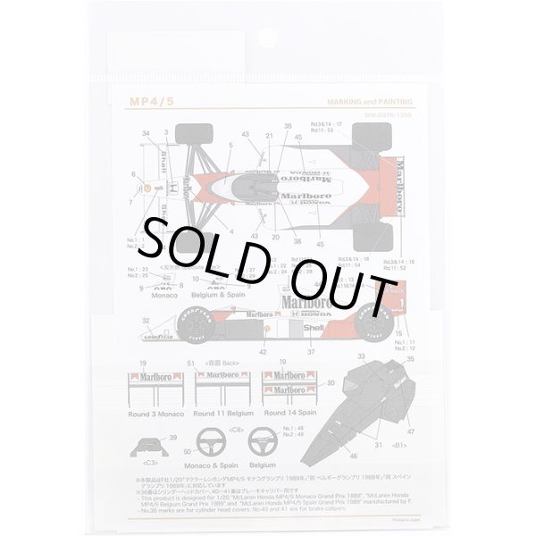 SHUNKO MODELS シュンコモデル SHK-D376 1/20 マクラーレン MP4/5 デカールセット フジミ対応