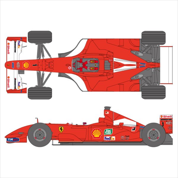 SHUNKO MODELS シュンコウモデル SHK-D419 1/20 フェラーリ F2001 デカールセット タミヤ対応