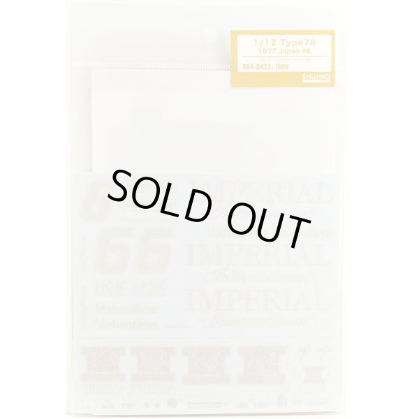 SHUNKO MODELS シュンコモデル SHK-D422 1/12 ロータス タイプ78 1977 日本 #6 デカールセット タミヤ対応