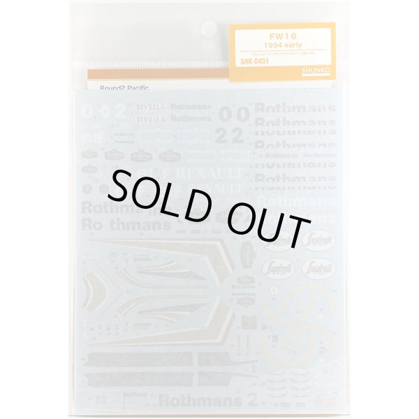 SHUNKO MODELS シュンコウ SHK-D451 1/20 ウィリアムズ FW16 ルノー デカールセット フジミ対応