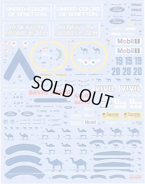 SHUNKO MODELS シュンコウ SHK-D470 1/20 ベネトン フォード B192 1992 ベルギー/イギリス デカールセット タミヤ対応
