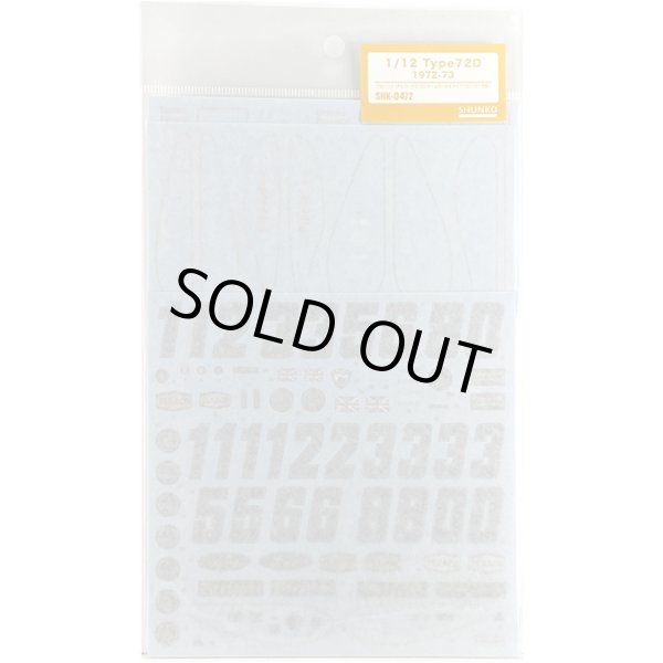 SHUNKO MODELS シュンコウ SHK-D472 1/12 ロータス タイプ72D 1972-73 デカールセット タミヤ対応