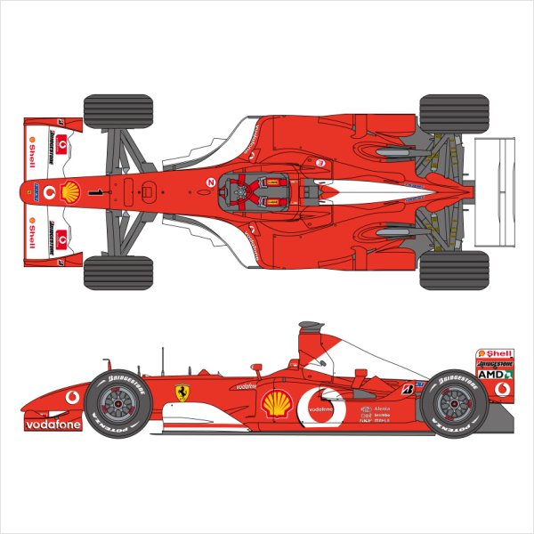 SHUNKO MODELS シュンコウモデル SHK-D506 1/12 フェラーリ F2002 デカールセット レベル対応