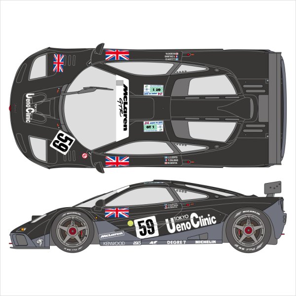 SHUNKO MODELS シュンコウモデル SHK-D510 1/24 上野クリニック マクラーレンF1 GTR 1995LM デカールセット フジミ対応