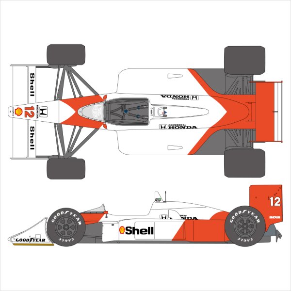 SHUNKO MODELS シュンコウモデル SHK-D521 1/12 マクラーレン MP4/4 1988モナコ オプションデカールセット BEEMAX ビーマックス対応