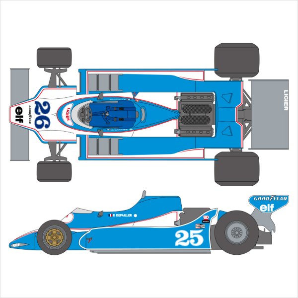 SHUNKO MODELS シュンコウモデル SHK-D529 1/20 リジェ JS11 1979アルゼンチン/ブラジル デカールセット タミヤ対応