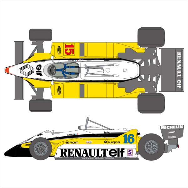 SHUNKO MODELS シュンコウモデル SHK-D530 1/20 ルノー RE30B 1982ブラジル/フランス デカールセット タミヤ対応
