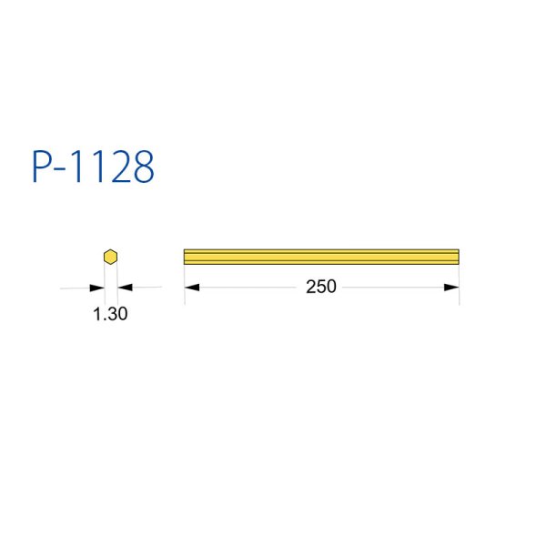 モデルファクトリーヒロ MFH P1128 六角 真鍮棒 対辺1.3mm
