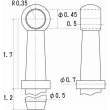 さかつう 5004 ハンドレールノブ 高さ1.7mm 0.4mm線用 6個入り