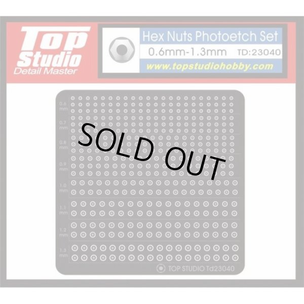 Top Studio TD23040 0.6mm-1.3mm 六角ナット エッチングセット