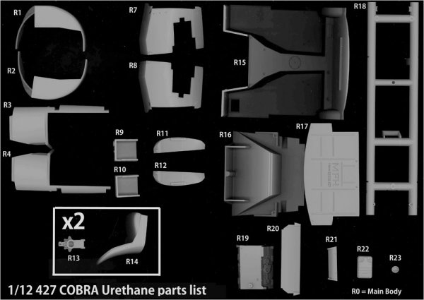 モデルファクトリーヒロ MFH K501 K502 K503 1/12 コブラ 427  パーツ・リスト