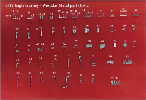 モデルファクトリーヒロ MFH K509 K510 1/12 EAGLE Gurney-Weslake パーツ・リスト