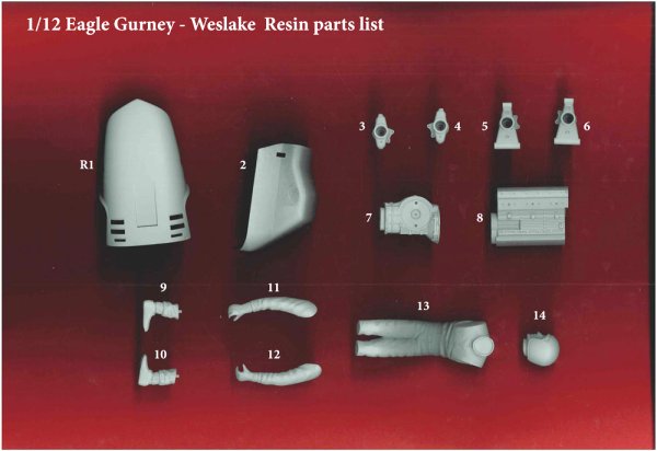 モデルファクトリーヒロ MFH K509 K510 1/12 EAGLE Gurney-Weslake パーツ・リスト