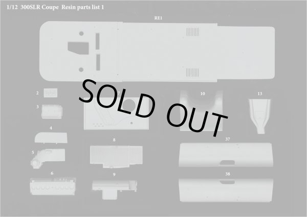 モデルファクトリーヒロ MFH K821 1/12 メルセデス ベンツ 300SLR Coupe パーツ・リスト