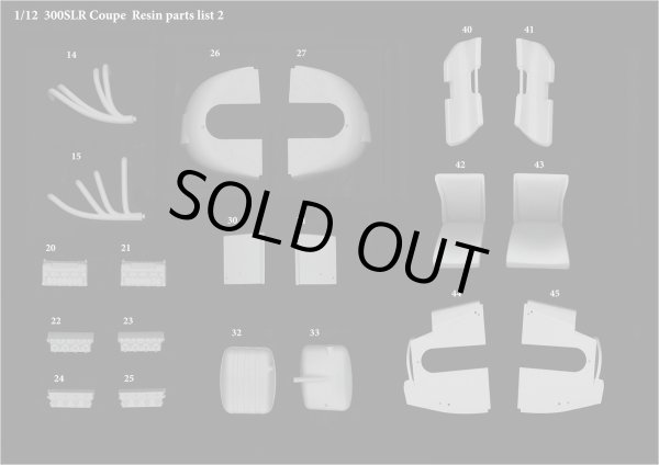 モデルファクトリーヒロ MFH K821 1/12 メルセデス ベンツ 300SLR Coupe パーツ・リスト