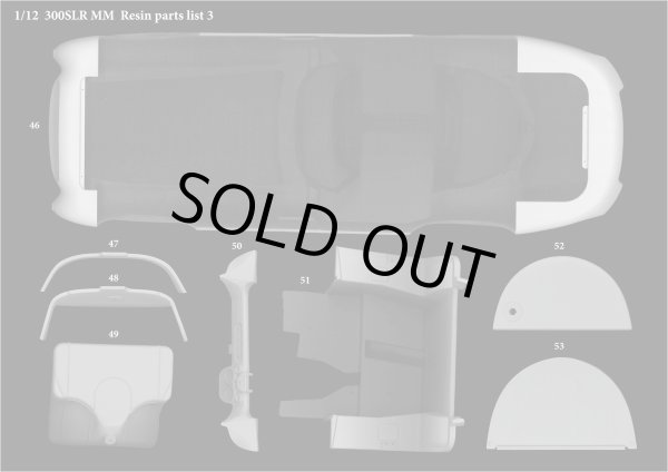 モデルファクトリーヒロ MFH K821 1/12 メルセデス ベンツ 300SLR Coupe パーツ・リスト