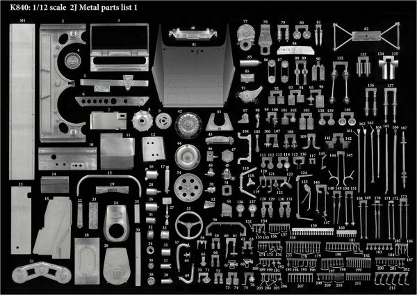 モデルファクトリーヒロ MFH K840 1/12 シャパラル 2J パーツ・リスト