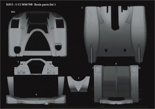 モデルファクトリーヒロ MFH K853 1/12 マトラ MS670B LM 1973 パーツ・リスト