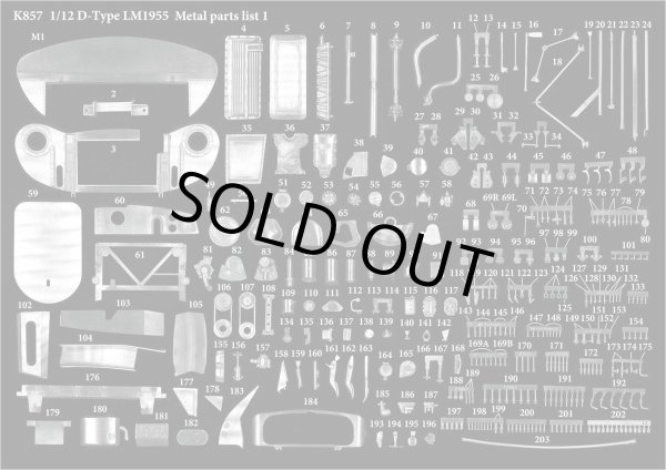 モデルファクトリーヒロ MFH K857 1/12 ジャガー D-TYPE LM 1955 パーツ・リスト