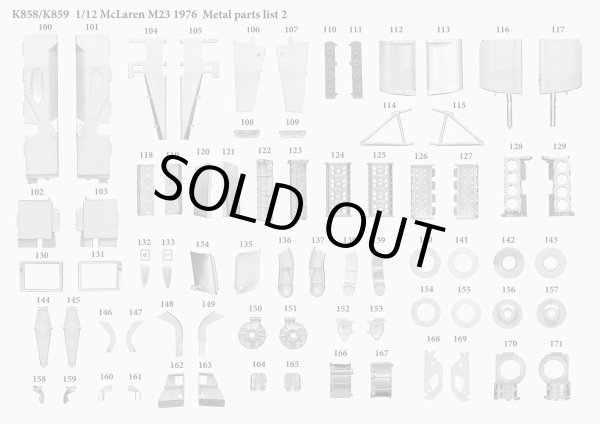 モデルファクトリーヒロ MFH K858 K859 1/12 マクラーレン M23 1976 パーツ・リスト