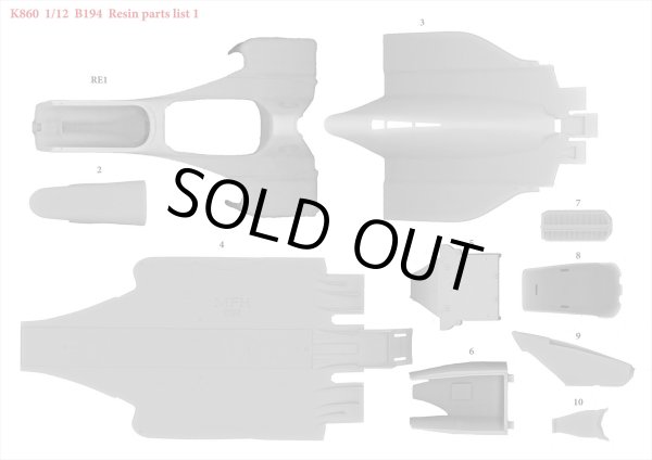 モデルファクトリーヒロ MFH K860 1/12 ベネトン B194 パーツ・リスト