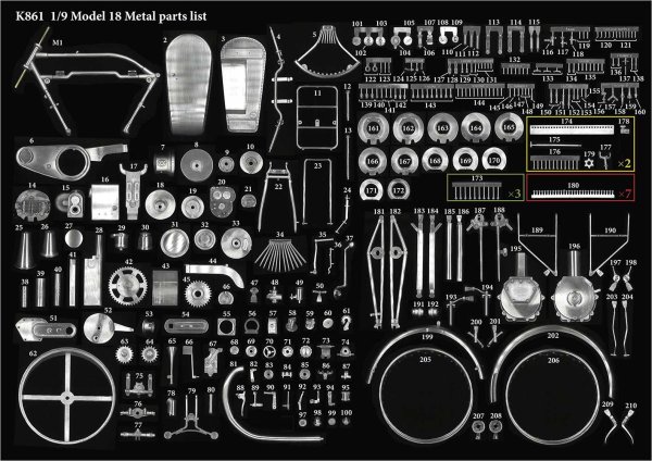 モデルファクトリーヒロ MFH K861 1/9 ノートン Model18 [1927] パーツ・リスト