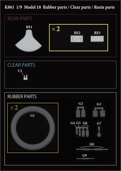 モデルファクトリーヒロ MFH K861 1/9 ノートン Model18 [1927] パーツ・リスト