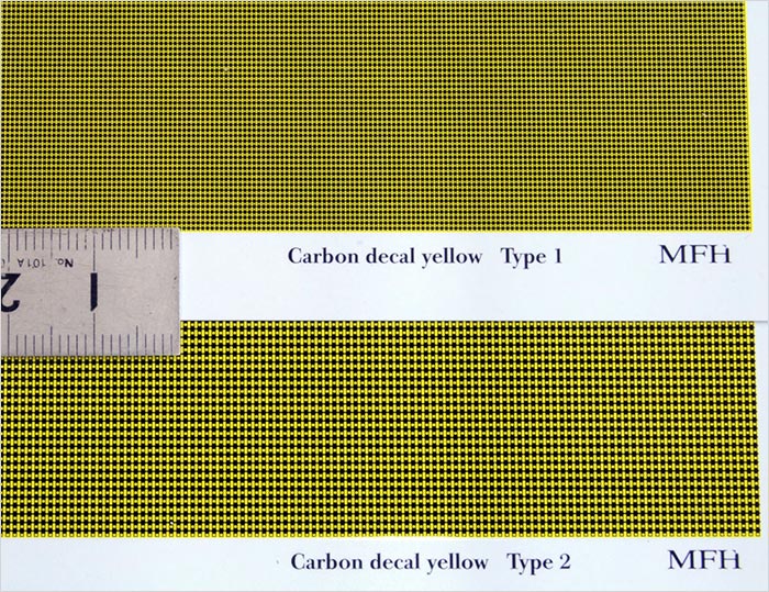 モデルファクトリーヒロ MFH P-1093 カーボンデカール イエローケブラー柄 TYPE 2