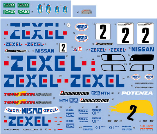 SHUNKO 1/24 ゼクセル スカイライン GT-R 1996-97 デカールセット SHUNKO 1/24 ゼクセル スカイライン GT-R 1996-97 デカールセット