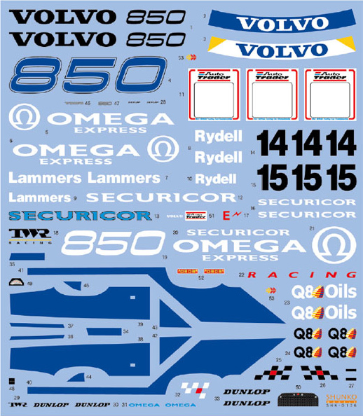 SHUNKO MODELS シュンコウ SHK-D136 1/24 ボルボ 850 エステート 1994 デカールセット タミヤ対応