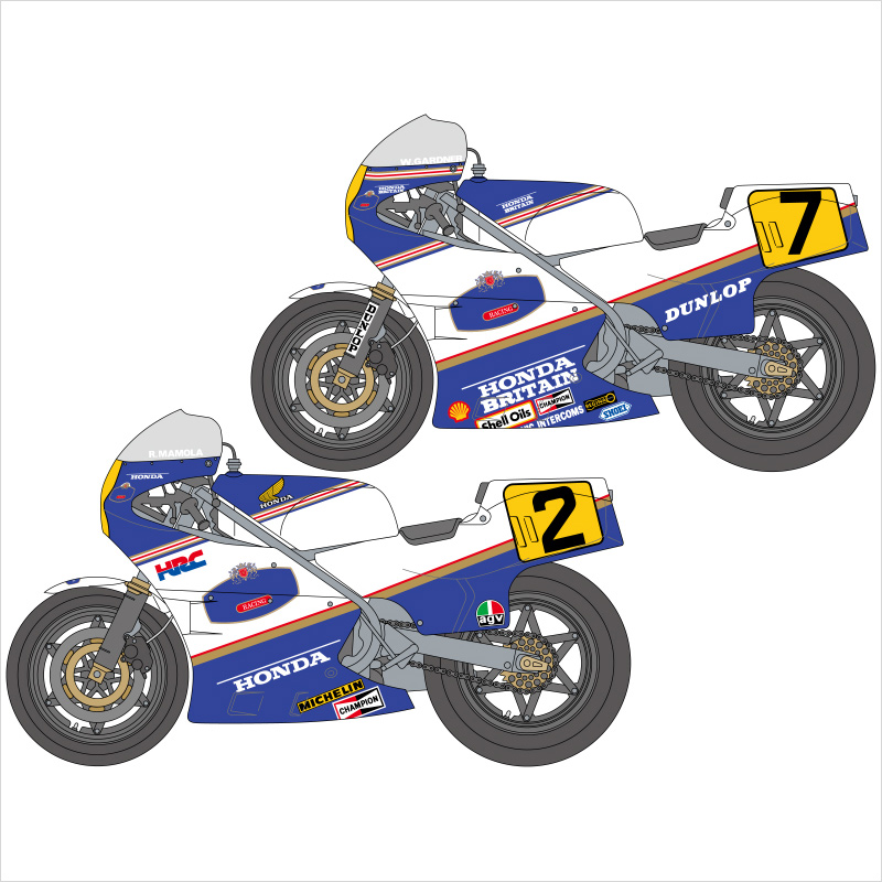 SHUNKO MODELS 1/12 NS500＆ライダー 1985 デカールセット タミヤ対応