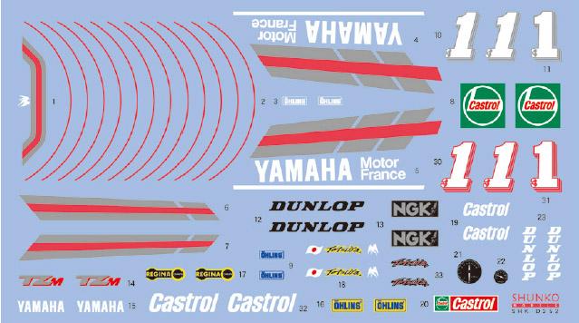 SHUNKO MODELS シュンコモデル SHK-D252 1/12 TZ250M 1994 デカールセット