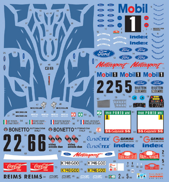 SHUNKO MODELS シュンコモデル SHK-D266 1/24 モービル1 エスコート 1993 デカールセット タミヤ対応
