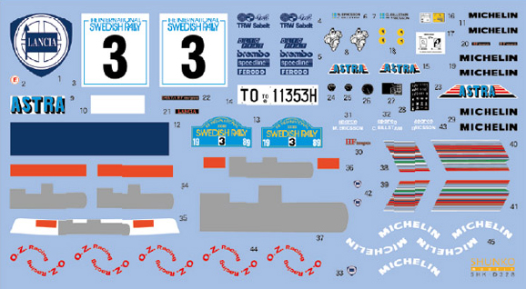 シュンコモデル SHK-D328 1/24 デルタ#3 1989スウェーデン デカールセット