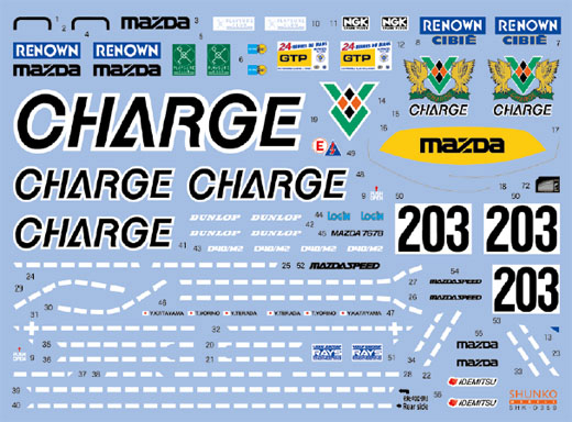 シュンコモデル SHK-D304 1/24 チャージ767B 1990LM デカールセット