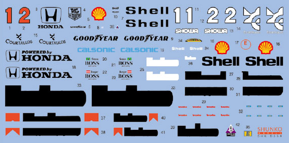 シュンコモデル SHK-D354 1/20 マクラーレン MP4/6 1991 日本 デカールセット