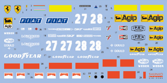 SHUNKO MODELS シュンコモデル SHK-D366 1/24 156/85 1985前期 デカールセット