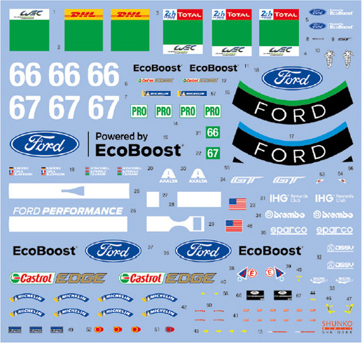 SHUNKO MODELS シュンコモデル SHK-D368 1/24 GT チームUK 2018デイトナ/LM デカールセット