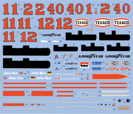 SHUNKO MODELS シュンコモデル SHK-D374 1/20 マクラーレン M23 1976 デカールセット タミヤ対応