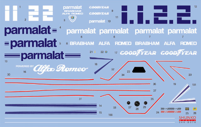SHUNKO MODELS シュンコモデル SHK-D378 1/20 ブラバム BT46 1978 南アフリカ デカールセット タミヤ対応